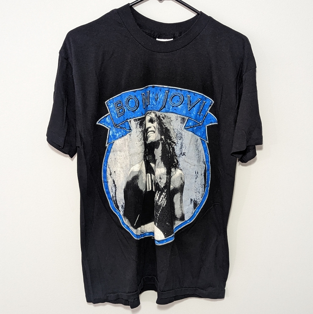 Vintage 80's BON JOVI ROCK Concert T Shirt Size Extra Large SSI Tag XL